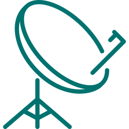 Antenista Icono de antena parabólica verde azulado