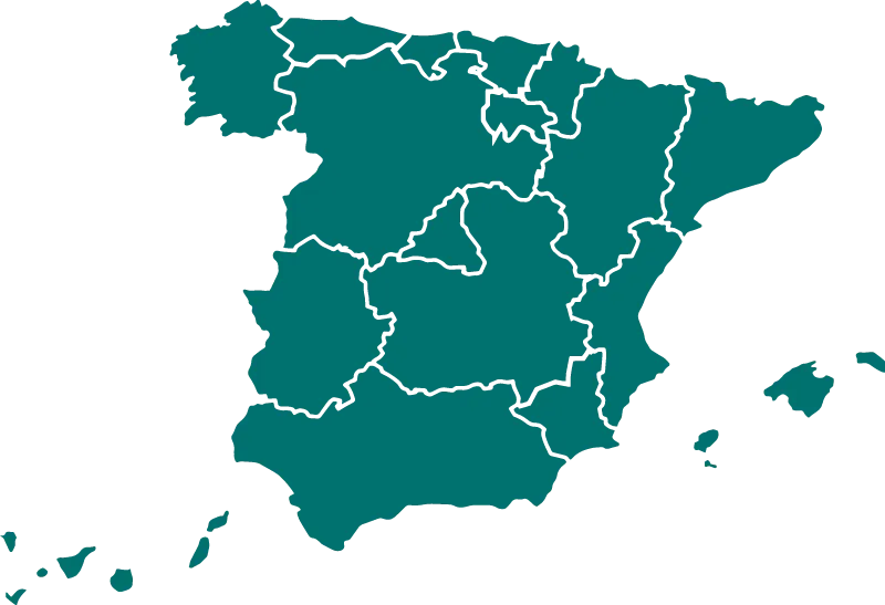 Mapa de España Mapa de España con divisiones autonómicas